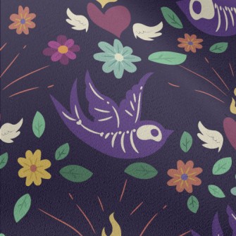 Flying Skeleton Bird Chiffon