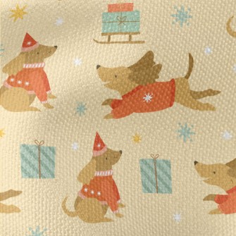 Christmas Sweater Dachshund Waterproof Canvas