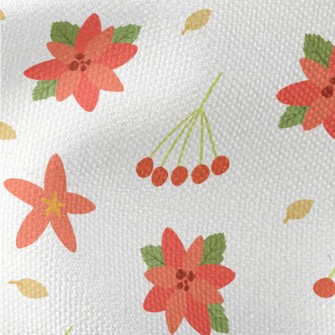 Christmas Red Berries Waterproof Canvas