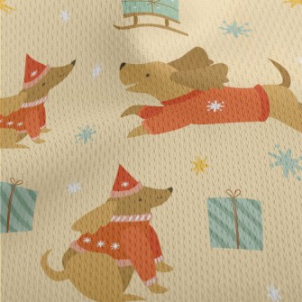 Christmas Sweater Dachshund Athletic Mesh Flat Back