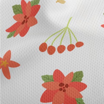 Christmas Red Berries Athletic Mesh Flat Back