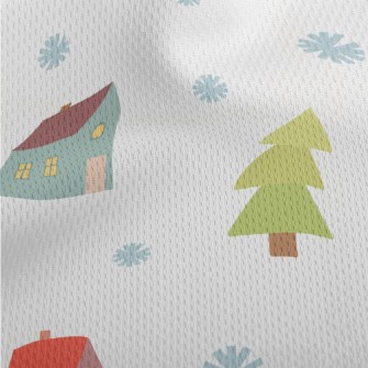 Snowflakes Small House Athletic Mesh Flat Back
