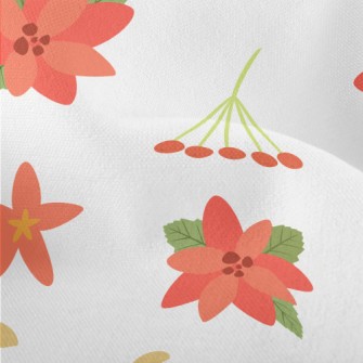 Christmas Red Berries Lightweight Performance Linen