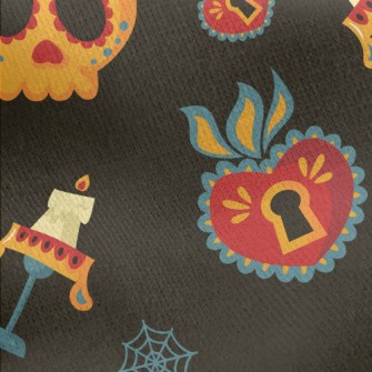 Candle Lock Day Of The Dead Jersey Backed Fleece