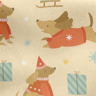 Christmas Sweater Dachshund Jersey Backed Fleece