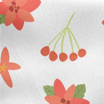 Christmas Red Berries Jersey Backed Fleece