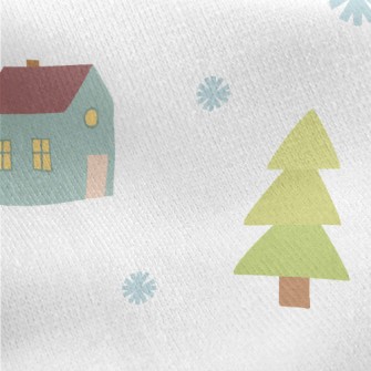 Snowflakes Small House Jersey Backed Fleece