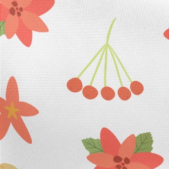 Christmas Red Berries Pongee