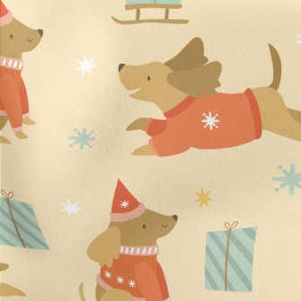 Christmas Sweater Dachshund Lightweight Cotton Poplin