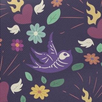 Flying Skeleton Bird Midweight Cotton Poplin