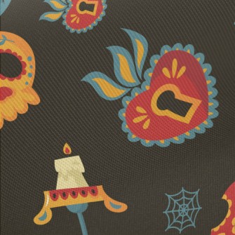 Candle Lock Day Of The Dead Midweight Cotton Poplin