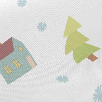 Snowflakes Small House Midweight Cotton Poplin