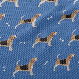 Beagle With Dog Bone Birdseye Piqué