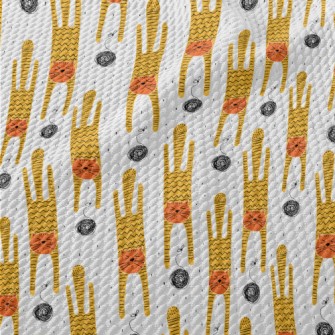 Cat Playing With A Ball Of Yar Birdseye Piqué