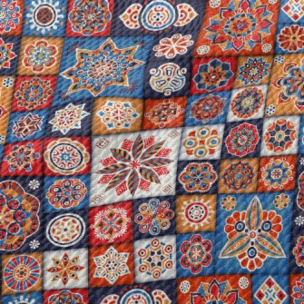 Abstract Art Flowers Birdseye Piqué