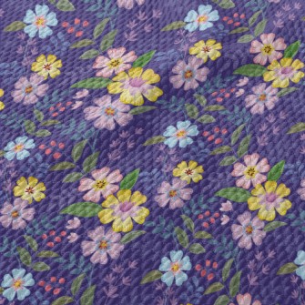 Purple Garden Birdseye Piqué