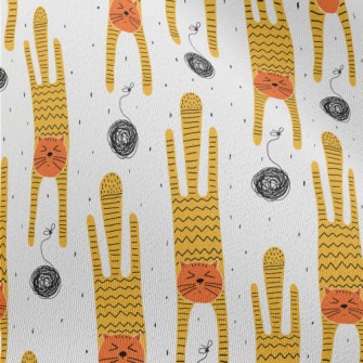 Cat Playing With A Ball Of Yar Chiffon