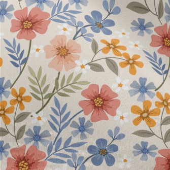 Colorful Hand Drawn Flowers Chiffon
