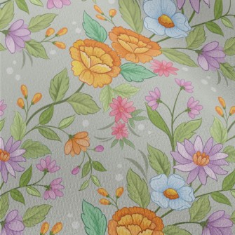 Cartoon Hand Drawn Flowers Chiffon