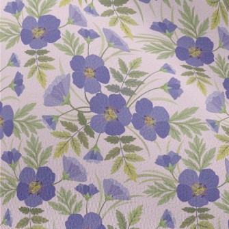 Blue Purple Flowers Chiffon