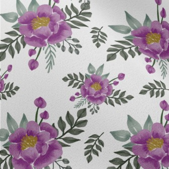 Watercolor Purple Roses Chiffon