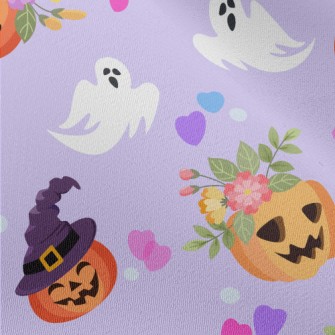 Cute Pumpkin And Ghost Chiffon