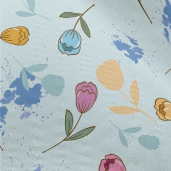 Colorful Cartoon Tulips Chiffon