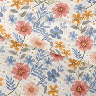 Colorful Hand Drawn Flowers Waterproof Oxford