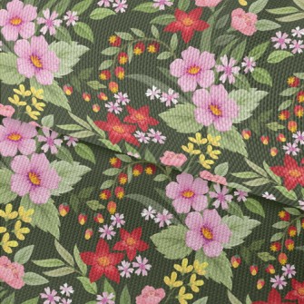 Red Pink Flowers Waterproof Oxford