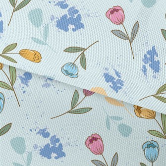 Colorful Cartoon Tulips Waterproof Oxford