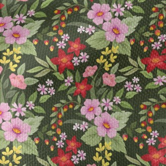 Red Pink Flowers Waterproof Canvas