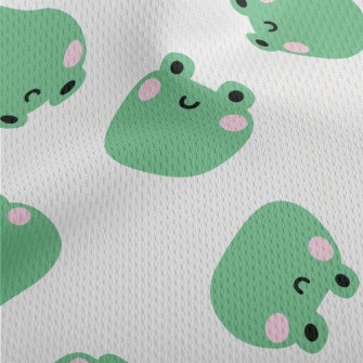 Cute Frog Smiling Face Athletic Mesh Flat Back