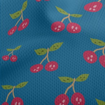 Hand Drawn Cherry Pattern Athletic Mesh Flat Back