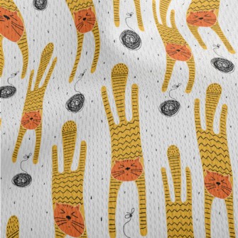 Cat Playing With A Ball Of Yar Athletic Mesh Flat Back