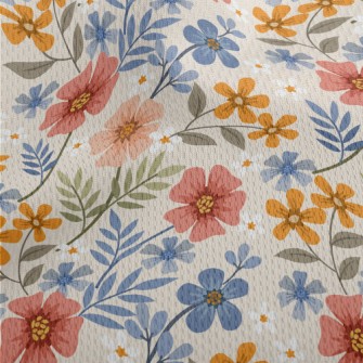 Colorful Hand Drawn Flowers Athletic Mesh Flat Back