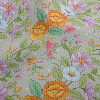 Cartoon Hand Drawn Flowers Athletic Mesh Flat Back