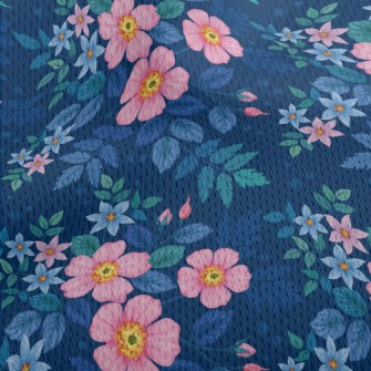 Hand Painted Watercolor Flower Athletic Mesh Flat Back