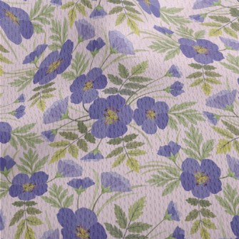 Blue Purple Flowers Athletic Mesh Flat Back