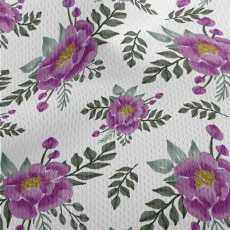 Watercolor Purple Roses Athletic Mesh Flat Back