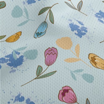 Colorful Cartoon Tulips Athletic Mesh Flat Back