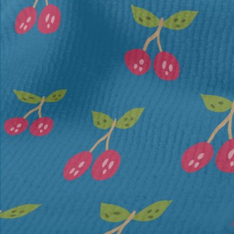 Hand Drawn Cherry Pattern Terry