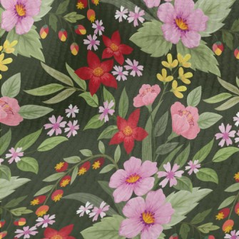 Red Pink Flowers Terry