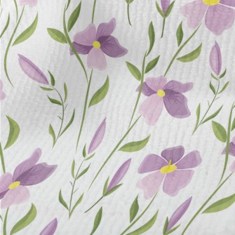 Cartoon Purple Flowers Terry