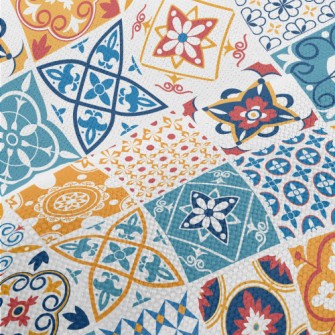 Moroccan Mosaic Pattern Performance Linen