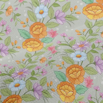 Cartoon Hand Drawn Flowers Performance Linen