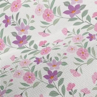 Cherry Blossoms With Purple Fl Performance Linen