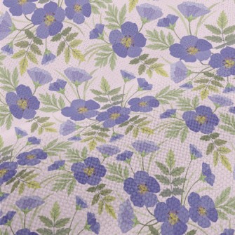 Blue Purple Flowers Performance Linen