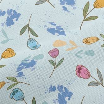 Colorful Cartoon Tulips Performance Linen