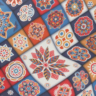 Abstract Art Flowers Twill