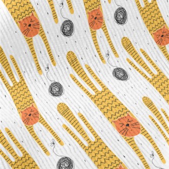 Cat Playing With A Ball Of Yar Standard Corduroy